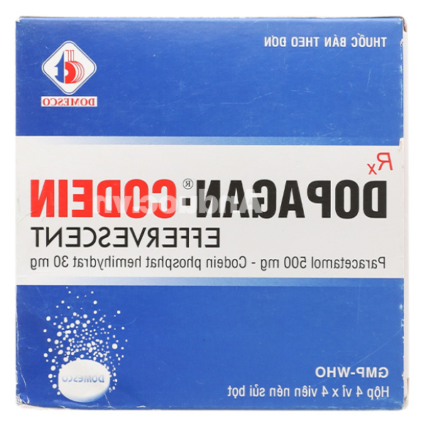 Viên sủi Dopagan-Codein Effervescent trị cơn đau mức độ trung bình (4 vỉ x 4 viên)