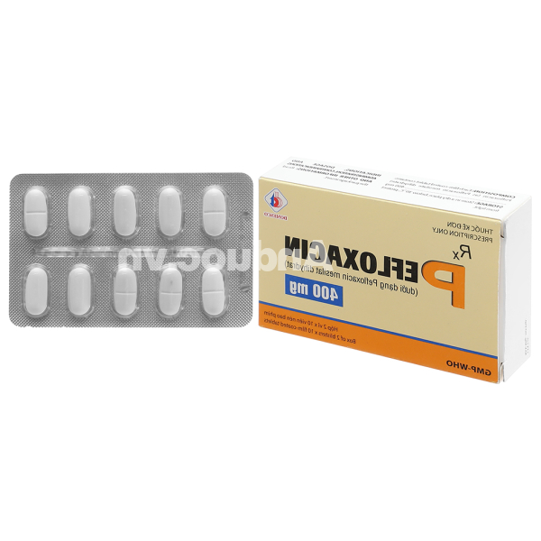 Pefloxacin Domesco 400mg trị nhiễm khuẩn (2 vỉ x 10 viên)