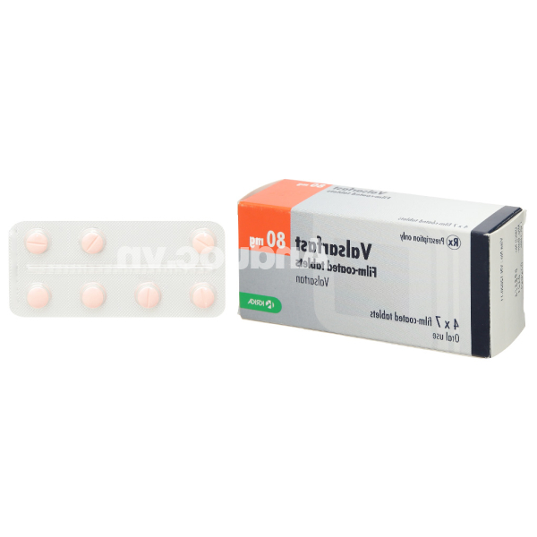 Valsarfast 80mg trị tăng huyết áp vô căn, nhồi máu cơ tim, suy tim (4 vỉ x 7 viên)