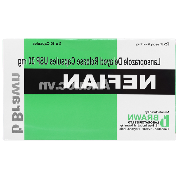 Nefian 30mg trị loét dạ dày tá tràng, trào ngược dạ dày, thực quản (3 vỉ x 10 viên)