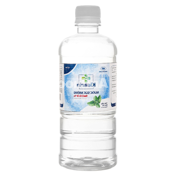 Nước muối súc miệng Klearin Nacl 0.9% bạc hà 550ml chai 550 ml