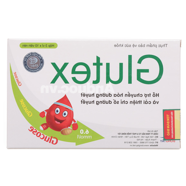 Glutex hỗ trợ chuyển hoá, cải thiện đường huyết hộp 30 viên