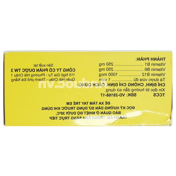Ceteco Neurovit Fort trị thiếu các vitamin B1, B6, B12 (10 vỉ x 10 viên)