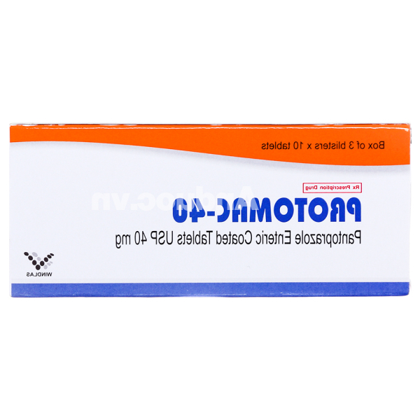 Protomac-40 trị trào ngược dạ dày, thực quản (3 vỉ x 10 viên)