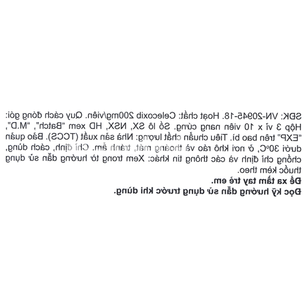 Espacox 200mg giảm đau, kháng viêm xương khớp (3 vỉ x 10 viên)