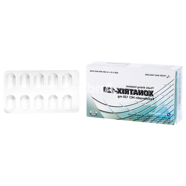 Xonatrix-120 giúp giảm các triệu chứng viêm mũi dị ứng theo mùa (3 vỉ x 10 viên)