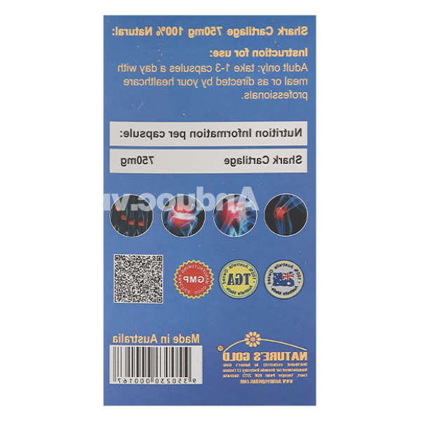 Nature's Gold Shark Cartilage chống lão hóa xương lọ 160 viên