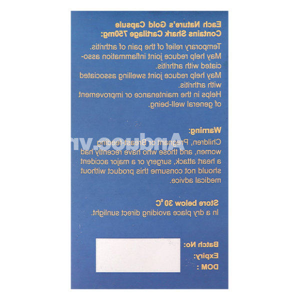 Nature's Gold Shark Cartilage chống lão hóa xương lọ 160 viên