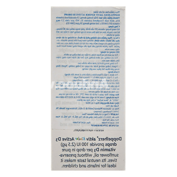 Siro Doppelherz Aktiv Kinder Active D3 Drops bổ sung vitamin cho bé chai 30ml