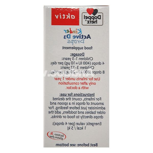 Siro Doppelherz Aktiv Kinder Active D3 Drops bổ sung vitamin cho bé chai 30ml