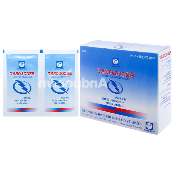 Siro Becolorat 0,5mg/ml giảm nhanh các triệu chứng viêm mũi dị ứng (20 gói x 5ml)