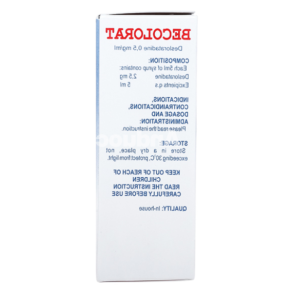 Siro Becolorat 0,5mg/ml giảm nhanh các triệu chứng viêm mũi dị ứng (20 gói x 5ml)