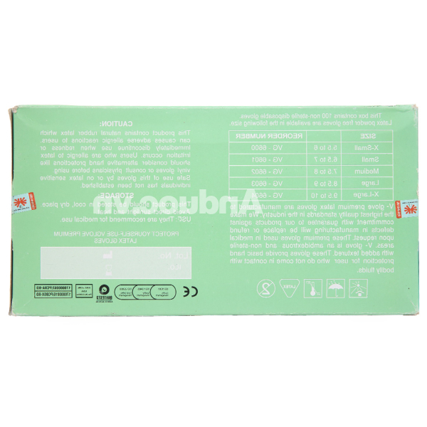 Găng tay y tế không bột Vglove size M hộp 50 đôi