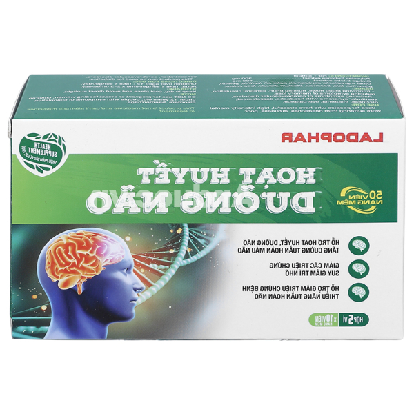 Ladophar Hoạt Huyết Dưỡng Não tăng cường tuần hoàn máu não hộp 50 viên