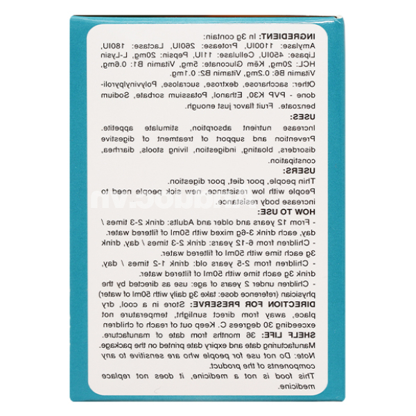 Enzyn Gold 9 Cali USA giúp ăn ngon, hỗ trợ tiêu hóa hộp 20 gói x 3g