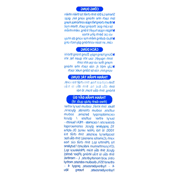 Dung dịch vệ sinh phụ nữ Shema Lá đôi hương dịu mát chai 100ml