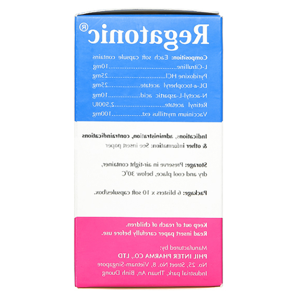 Regatonic hỗ trợ điều trị một số bệnh lý về mắt, cải thiện thị lực (6 vỉ x 10 viên)