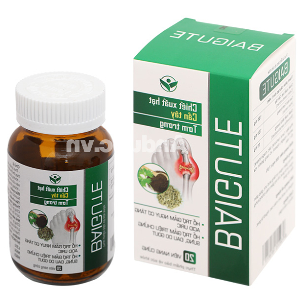 Baigute hỗ trợ cải thiện triệu chứng sưng, đau khớp do gout hộp 20 viên