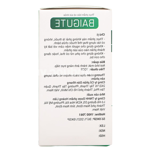 Baigute hỗ trợ cải thiện triệu chứng sưng, đau khớp do gout hộp 20 viên