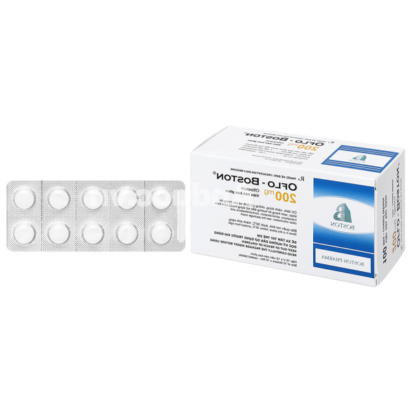 Oflo - Boston 200mg trị nhiễm khuẩn (10 vỉ x 10 viên)