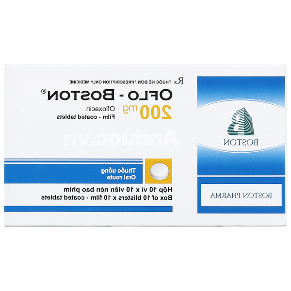 Oflo - Boston 200mg trị nhiễm khuẩn (10 vỉ x 10 viên)