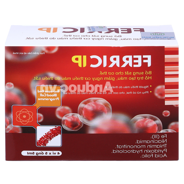Dung dịch Ferric IP bổ sung sắt, hỗ trợ tạo máu hộp 20 ống x 5ml