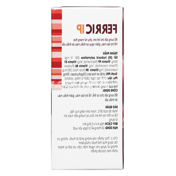 Dung dịch Ferric IP bổ sung sắt, hỗ trợ tạo máu hộp 20 ống x 5ml