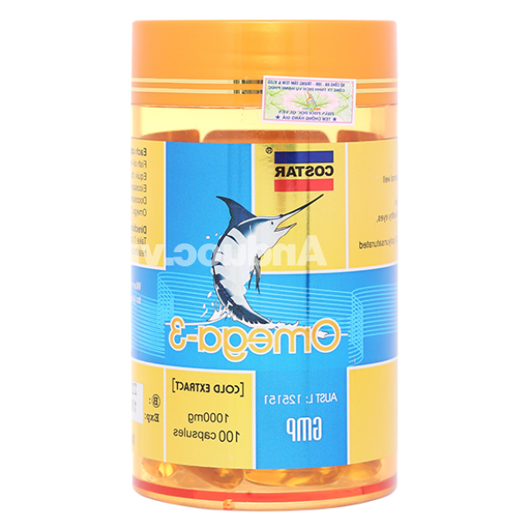 Dầu cá Costar Omega-3 giảm mỡ máu, tốt cho tim mạch lọ 100 viên