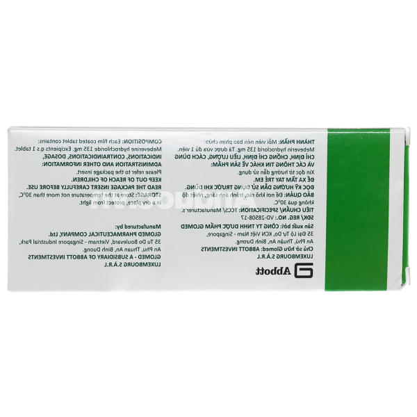 Spamerin 135mg trị các triệu chứng của hội chứng ruột kích thích (3 vỉ x 10 viên)
