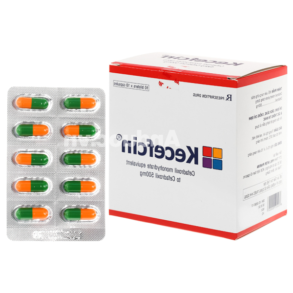 Kecefcin 500mg trị nhiễm khuẩn (10 vỉ x 10 viên)