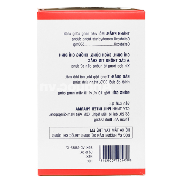 Kecefcin 500mg trị nhiễm khuẩn (10 vỉ x 10 viên)