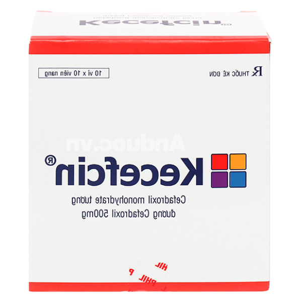 Kecefcin 500mg trị nhiễm khuẩn (10 vỉ x 10 viên)