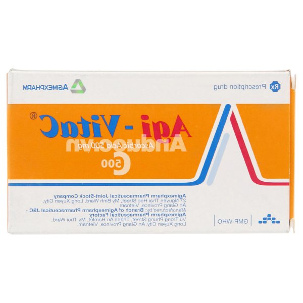 Agi-Vita C 500mg phòng và trị bệnh do thiếu vitamin C (10 vỉ x 10 viên)