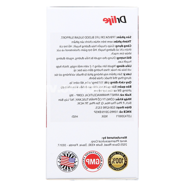 Blood Sugar Support dành cho người bị tiểu đường và đường huyết cao chai 60 viên