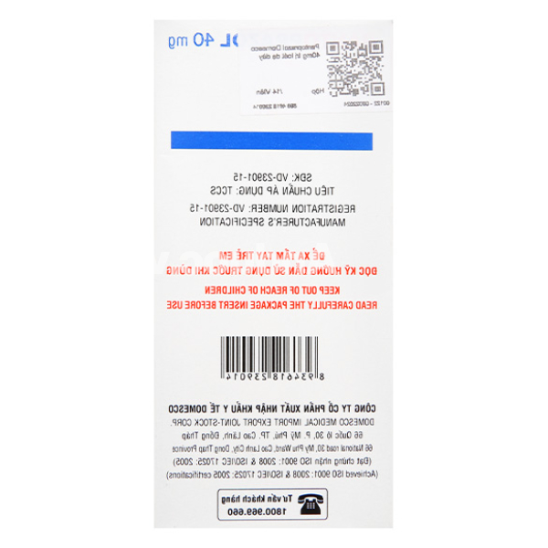 Pantoprazol Domesco 40mg điều trị viêm loét dạ dày (2 vỉ x 7 viên)