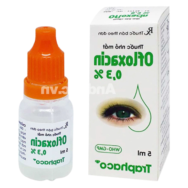 Dung dịch nhỏ mắt Ofloxacin Traphaco 0.3% trị nhiễm khuẩn mắt lọ 5ml