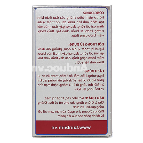 Thấp Diệu Nang Tâm Bình hỗ trợ giảm đau thần kinh tọa chai 60 viên