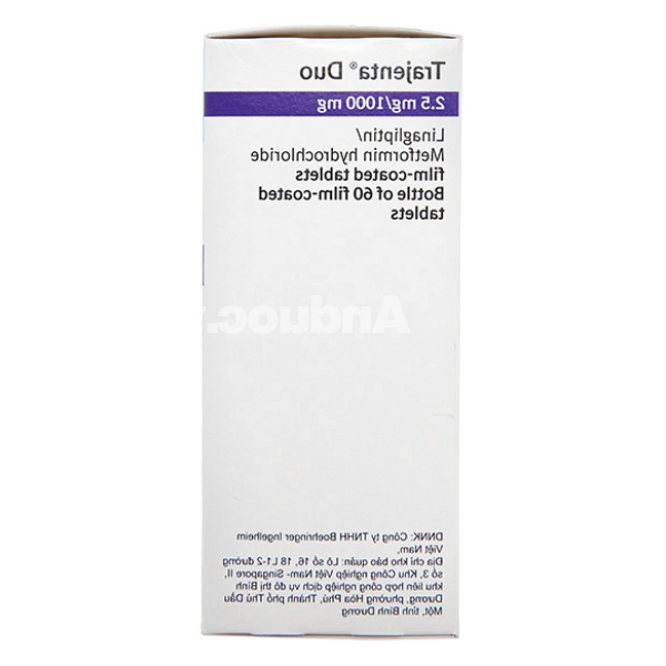 Trajenta Duo 2.5mg/1000mg điều trị tiểu đường hộp 60 viên