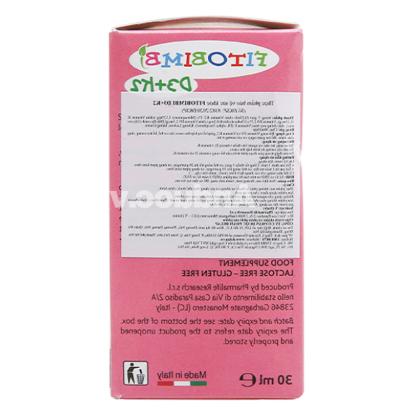 Siro Fitobimbi D3+K2 hỗ trợ hấp thu canxi cho bé chai 30ml