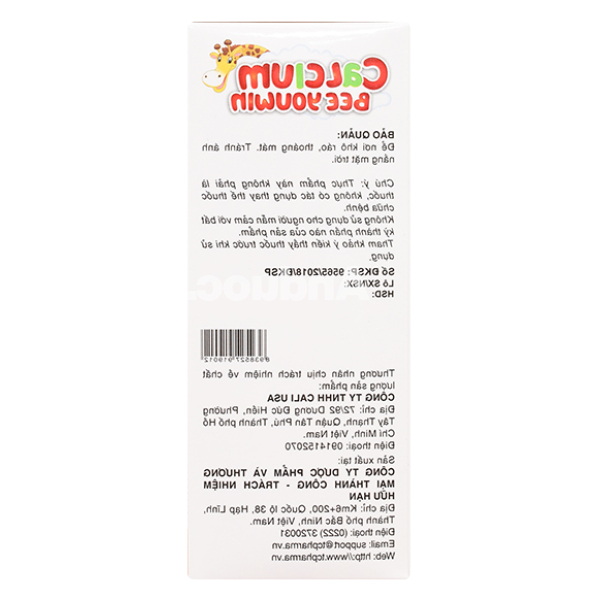 Siro Cali USA Calcium Bee Youwin tăng cường khả năng hấp thu canxi hộp 20 ống x 10ml