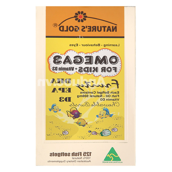Dầu cá Nature's Gold Omega 3 cho bé khỏe, cao, thông minh hơn chai 125 viên
