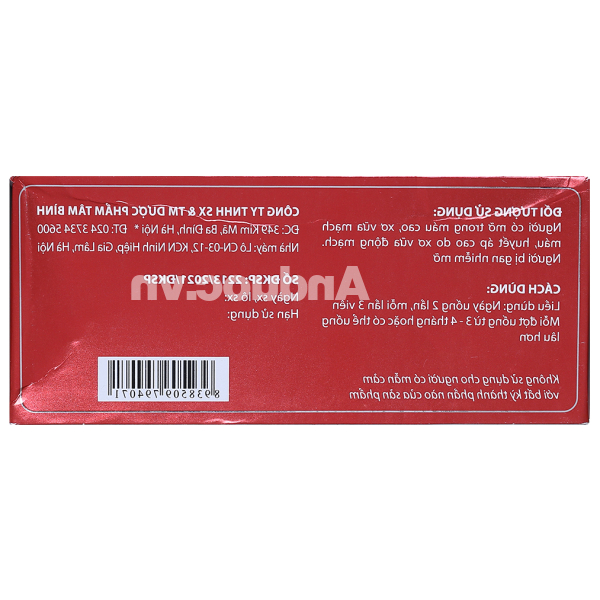 Mỡ máu Tâm Bình hỗ trợ giảm cholesterol hộp 60 viên