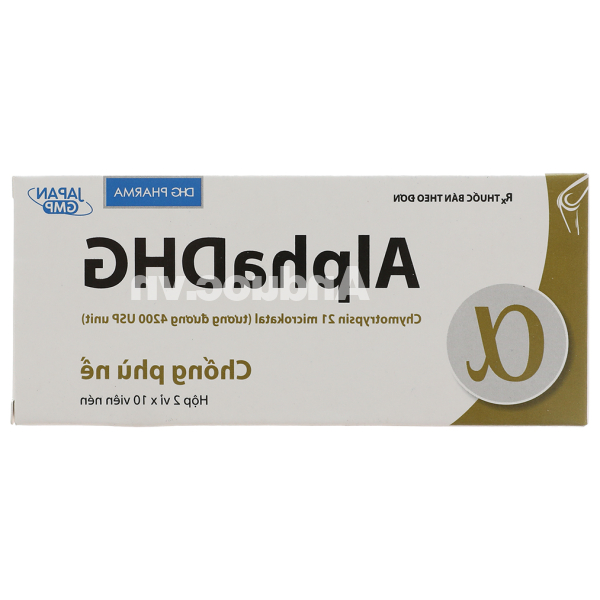 AlphaDHG 4200IU trị phù nề sau chấn thương (2 vỉ x 10 viên)