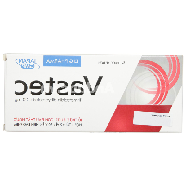 Vastec 20mg hỗ trợ trị đau thắt ngực (2 vỉ x 30 viên)