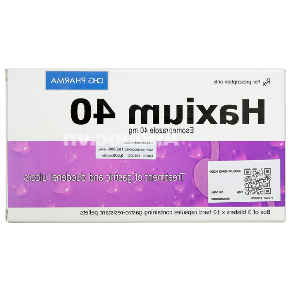 Haxium 40 trị trào ngược dạ dày, thực quản (3 vỉ x 10 viên)