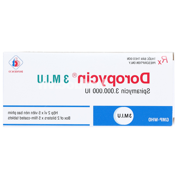Doropycin 3 M.I.U trị nhiễm khuẩn (2 vỉ x 5 viên)