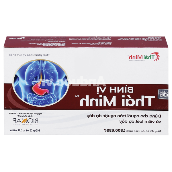 Bình Vị Thái Minh hỗ trợ giảm viêm loét dạ dày hộp 20 viên