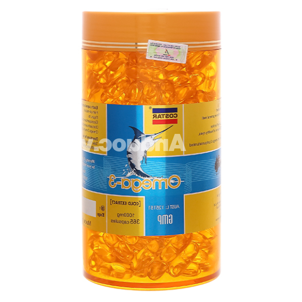 Dầu cá Costar Omega-3 hỗ trợ sức khỏe tim mạch, bổ mắt lọ 365 viên