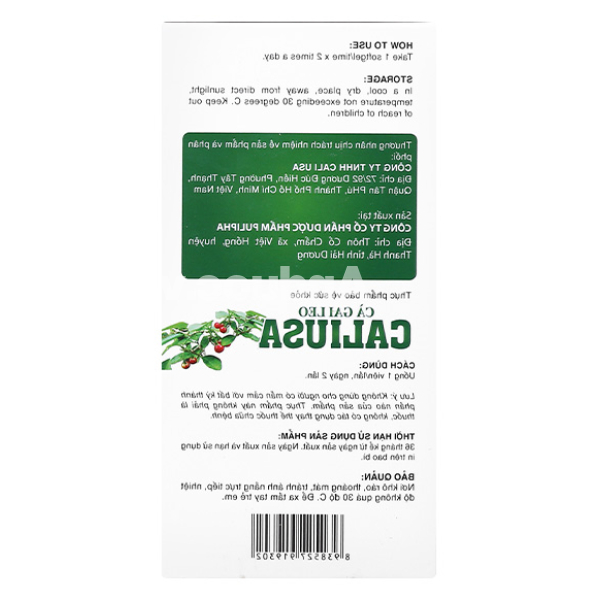 Cà gai leo CaliUSA hỗ trợ giải độc, tăng cường chức năng gan chai 60 viên