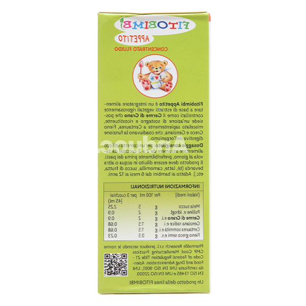 Siro Fitobimbi Appetito hỗ trợ tăng cường tiêu hóa cho bé chai 200ml